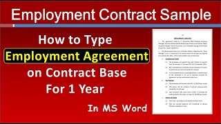 How to write Employment Contract for Sales Manager in MS Word  Job Employment Agreement Sample [upl. by Nylia81]