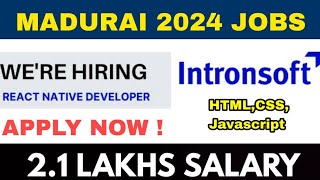 React Native Developer Wanted  Trained or Experience Wanted  Madurai 2024 jobs  Enge Velai [upl. by Nohsav]