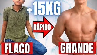 Como GANAR MASA MUSCULAR siendo FLACO a los 14 AÑOS💪🏼  GUÍA COMPLETA para ECTOMORFOS [upl. by Nnylakcaj]