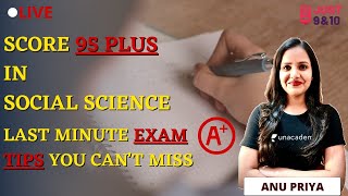 Last Minute Exam Tips  Score 95 Plus in Social Science  Class 9  Just 9th amp 10th  Anu Priya [upl. by Mohun]