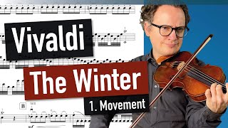 A Vivaldi  Winter 1 Movement  The Four Seasons  violin sheet music  piano accompaniment [upl. by Trebornhoj]