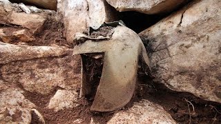 Archaeologists unearth Greek helmet which may rewrite history of ancient tribal people [upl. by Ahsitan]