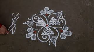 daily muggulu simple rangoli design 32dots small beautiful rangoli Anusworld [upl. by Maples]