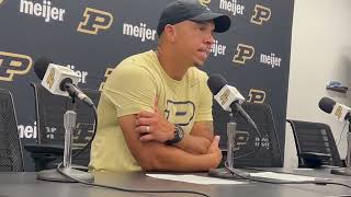 In postgame press conference after Notre Dame loss Purdue football coach says he deserves criticism [upl. by Ahtaga]