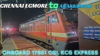 Chennai Egmore To Arakkonam Short Ride Onboard 17651 Chengalpattu Kacheguda Express [upl. by Adelia261]