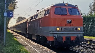 UNIEK DB Museum 218 137 met de Centralbahn Westfalendampf Sonderzug te Praest [upl. by Nohtiek]