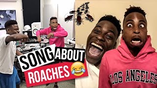 THEY MAKE A WHOLE SONG ABOUT ROACHES 😂 FUNNY MIKE FT TRAVISBADASS ROACHES IN MY HOUSE [upl. by Llerahs861]