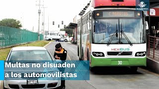 Invasión a carril del Mexibús no cesa pese a multas [upl. by Thora]