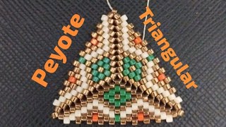 cómo hacer Aretes en miyuki puntada peyote triangular [upl. by Jemina]