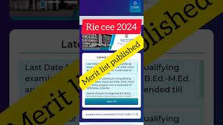 rie cee 2024 merit list published 🎉 rie exam ceeupdate [upl. by Ikiv]