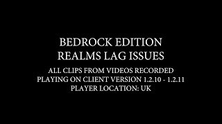 Minecraft Bedrock Realms  Lag Issues amp Other Bugs [upl. by Doss977]