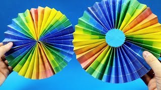 DIY Paper Crafts  How to Make Paper Rosettes Medallions Fans for Party Decoration [upl. by Riffle]