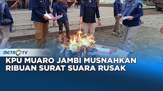 KPU Muaro Jambi Musnahkan Ribuan Surat Suara Rusak [upl. by Stout]