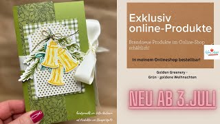 Stampin’Up Golden Greenery  Grün goldene Weihnachten im Juli  ein NEUES Exklusiv Online Produkt [upl. by Armington298]