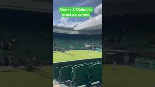 Jannik Sinner amp Novak Djokovic practice serves Wimbledon 2024 atp tennis [upl. by Loree]