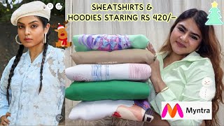 Sweatshirts and Hoodies Starting Rs 420  Winter Cozy Sweatshirts  Winter wear Haul 70 off [upl. by Dorweiler]