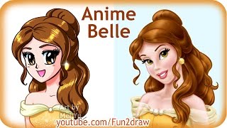 How to Draw Easy  Anime  Manga Girl  Belle  Fun2draw Online Anime Tutorials [upl. by Abelard487]