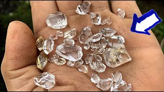 Herkimer Diamond Mining at the Ace  New York  WATER CLEAR Quartz Crystals [upl. by Ynnam]