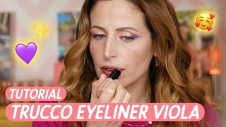 Tutorial Trucco occhi Eyeliner Viola 💜 Glam e di tendenza [upl. by Ahsiaa]