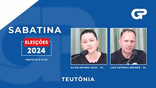 ELEIÇÕES 2024  SABATINA COM CANDIDATOS DE TEUTÔNIA  ALINE RÖHRIG KOHL E LUÍS ANTÔNIO BECKER [upl. by Naillimxam]