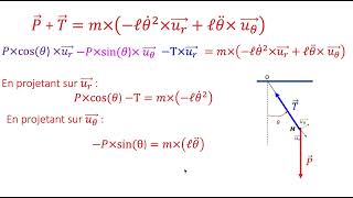 Etude dun pendule en coordonnées polaires et 2eme loi de Newton [upl. by Aoht360]