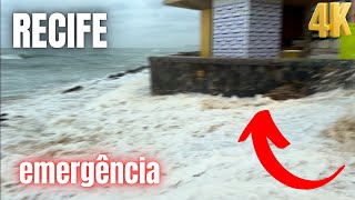 O mar continua avançando muito na praia de boa Viagem￼ hoje foi longe ￼ 21 de agosto de 2024￼ [upl. by Ecyla]