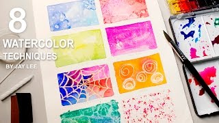 8 Watercolor Techniques for Beginners  Easy Basic Fun Art [upl. by Ellinger]