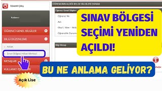 Sınav Bölgesi Seçimi Öğrenci Sayfanızda Yeniden Açıldı Sınav Bölgesi Seçimi Nasıl Yapılır [upl. by Higgs241]