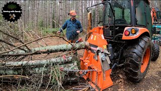 Rotten Leaning Hungup Trees vs Small Logging Winch [upl. by Ynaitirb]