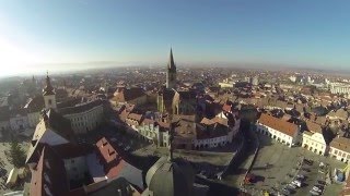 Sibiu Piata Mare amp Piata Mica  Targul de Craciun 2013  Filmare Aeriana [upl. by Shepley]