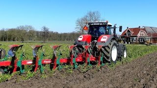 Onland ploegen met STEYR 6270 Terrus cvt Ecotech Mts van Os Uithuizermeeden [upl. by Nashoma]