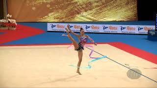 HALKINA Katsiaryna BLR  2018 Rhythmic Worlds Sofia BUL  Qualifications Ribbon [upl. by Annod]