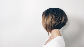 how to cut classic bob with long asymmetrical fringe [upl. by Oza]