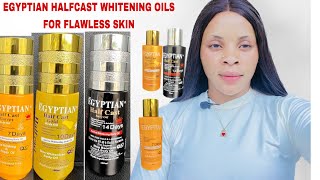 EGYPTIAN HALFCAST WHITENING OILSGET A FLAWLESS WHITE SKIN WITH EGYPTIAN HALFCAST OIL TREATMENT OIL [upl. by Rosanna]