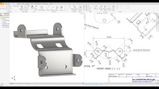 Autodesk inventor 2024 Exercise 23 Drawing Sheet Metal [upl. by Hcardahs]