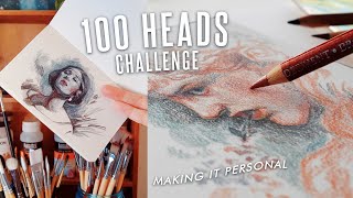 starting the 100 Heads Challenge ✦ setting goals amp favorite portrait drawing materials [upl. by Bywoods291]