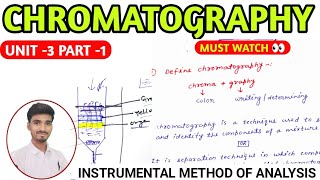 Chromatography  Instrumental Method of Analysis  Unit 1 Part 1  B Pharm 7th sem [upl. by Eimak]