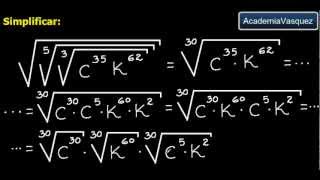 Radicación con Expresiones Algebraicas Ejercicio 5 [upl. by Trainer]