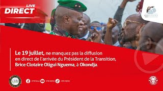 Gabon  arrivée du Président de la Transition dans la commune dOkondja pour la tournée provinciale [upl. by Enotna]