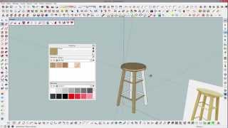 2  Sketchup  Modeliser en 3d  Tabouret de bar en bois [upl. by Ierdna]