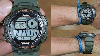 CASIO STANDARD AE1000W1A3 MILITARY GREEN EDITION  UNBOXING3AV [upl. by Lubba11]