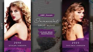 Taylor Swift  Innocent Stolen vs Taylors Version  Split Audio [upl. by Yule]