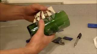 How to Cut a Glass Bottle with a Home Made Cutter amp Etch It [upl. by Ominorej]