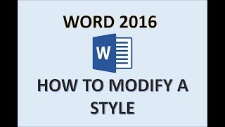 Word 2016  Modifying Styles  How to Modify Text Style  Formatting Quote Normal Paragraph Headings [upl. by Eelyma]