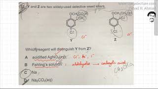 23  9701w11qp11  Alcohols Carboxylic Acids Halogenoalkanes Halide Test [upl. by Ahcmis]