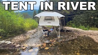 I Put My TENT in a RIVER and Camped Overnight [upl. by Haggai]