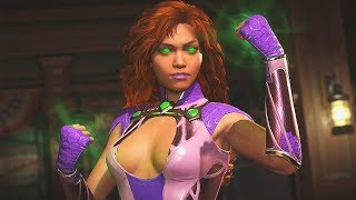 INJUSTICE 2 Starfire All Intros Dialogue Character Banter 1080p HD [upl. by Latoyia]