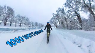 Shengmilo MX02S 1000 Watt EBike On Snowy Frozen Ground TheBlueCompass [upl. by Ruberta]