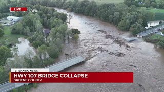 Highway 107 Bridge Collapses after flooding conditions [upl. by Minoru]