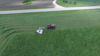 Mowing alfalfa grass field [upl. by Mariand]